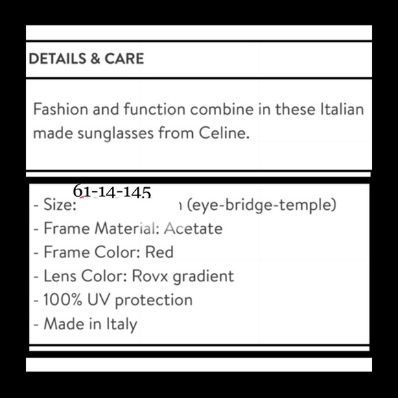 CELINE® MAGENTA FLATTOP HYPOALLERGENIC SUNNIES NWT - Picture 8 of 16